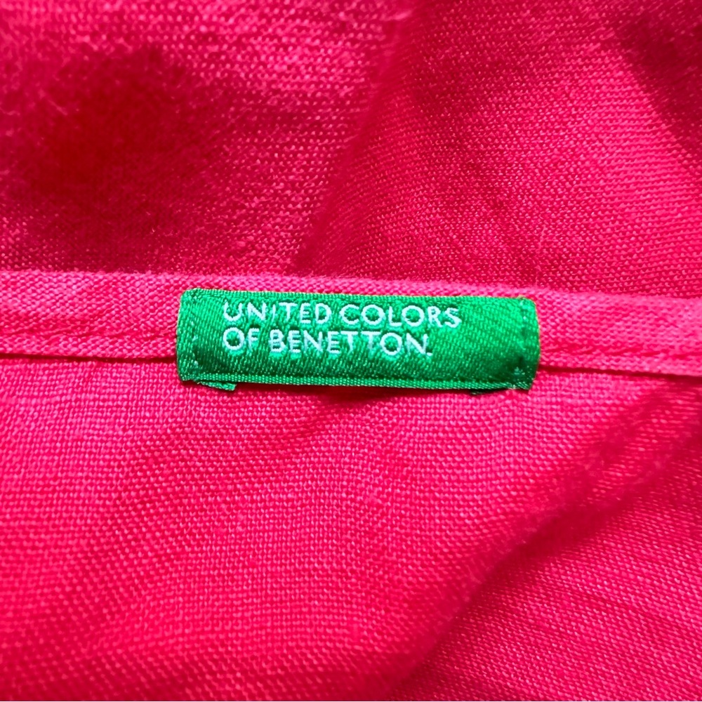 United Colors‎ of Benetton 100% Linen Spaghetti Strap Tank Dress Pink Size Small - Picture 3 of 4